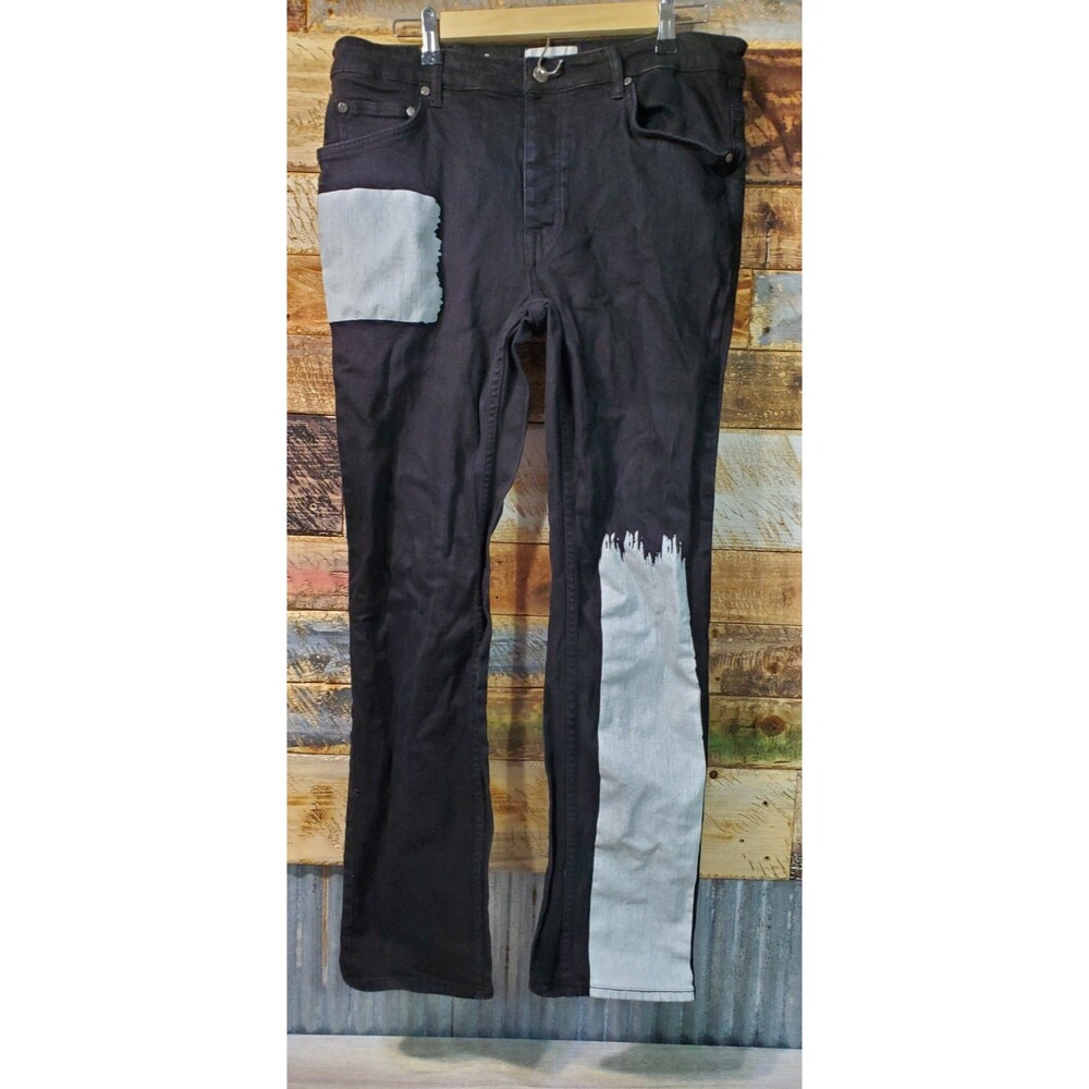 WeSC Stockholm Sweden Button Fly Black Denim Jeans 34/32 Bob Style Superiative C